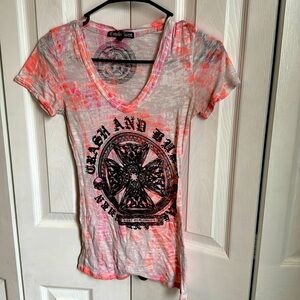 Crash & Burn Pink and Orange Graphic Top